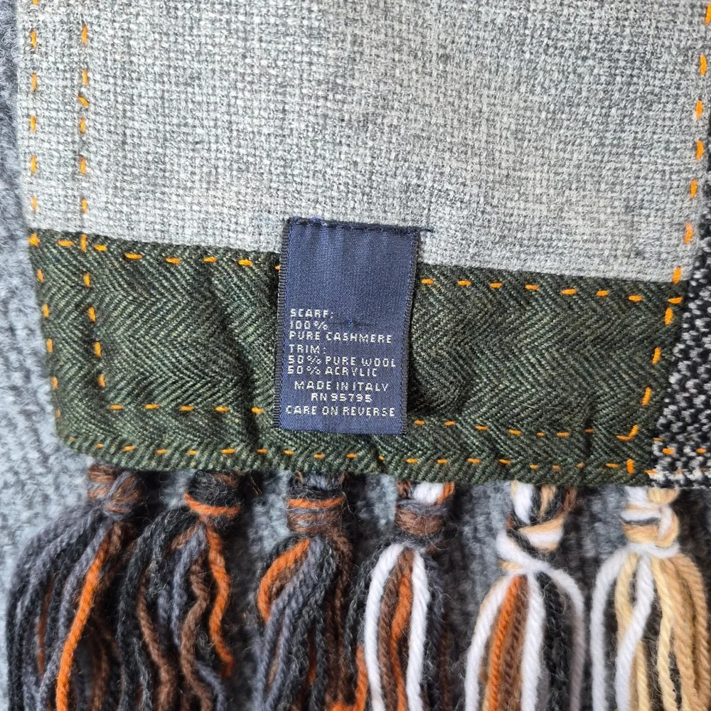 Arnold Brant Scarf Patchwork Cashmere One Size Multicolor Mens
